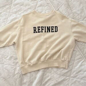 OAK + FORT Cream 'REFINED' Crewneck Sweatshirt